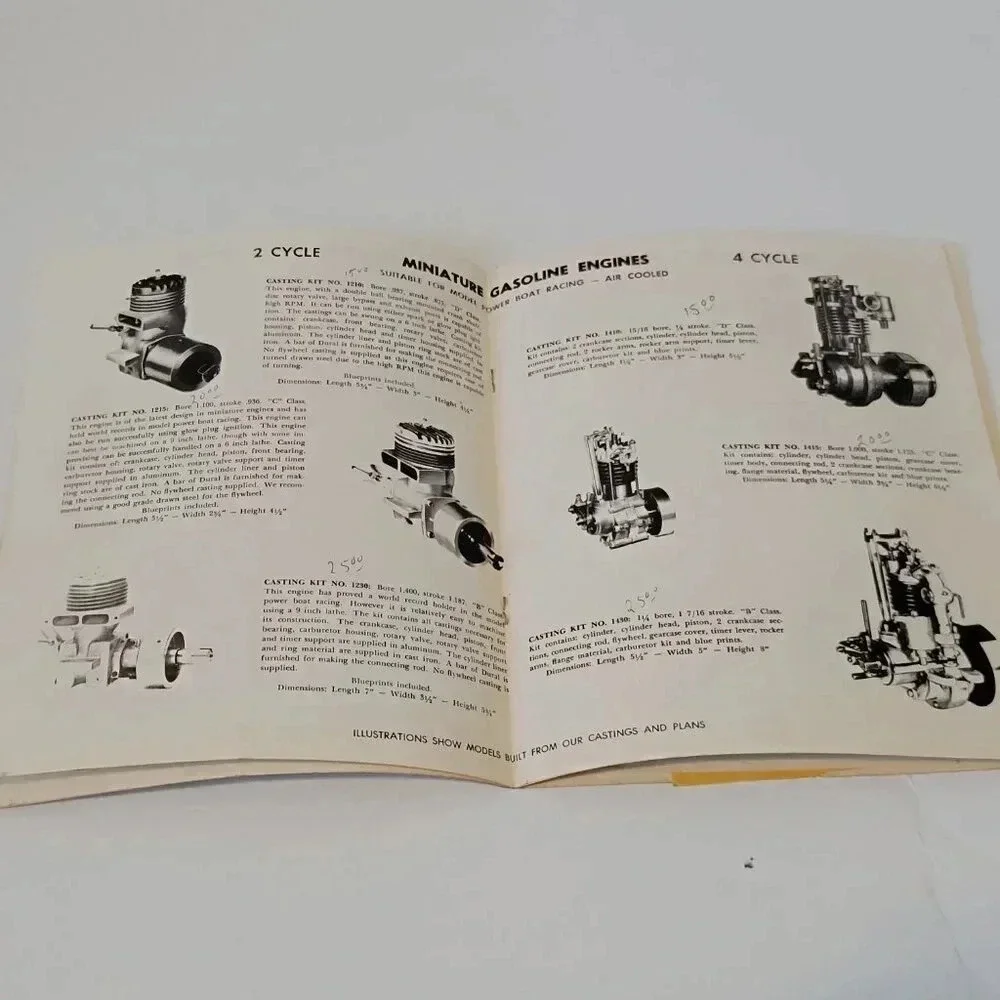 Octura Models Catalog 55 Miniature Engine Castings and Drawings 1955 Vintage